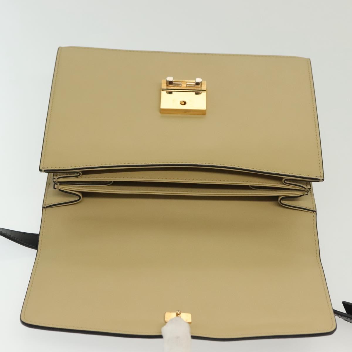 GUCCI Horsebit Zumi Shoulder Bag Leather Beige Gold Silver 576388 Auth BA4748