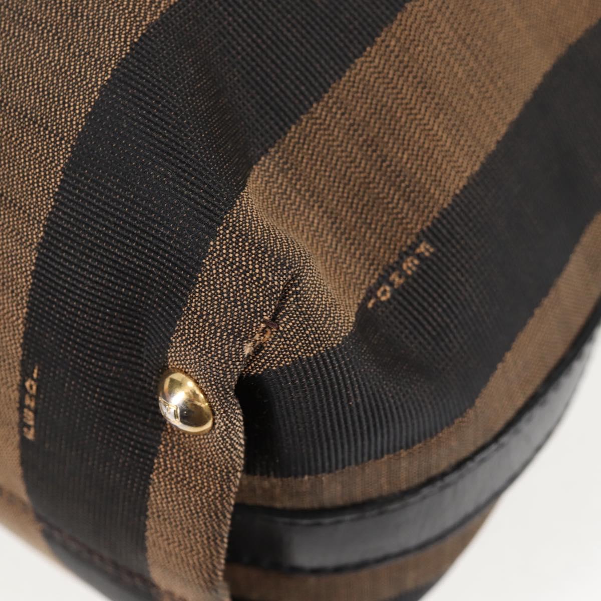 FENDI Pecan Canvas Backpack Brown Black Auth BA4760