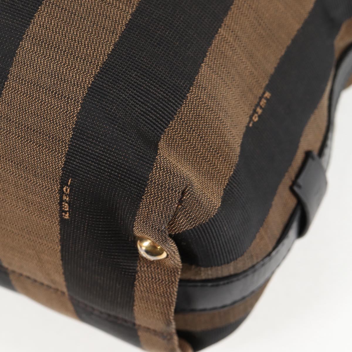 FENDI Pecan Canvas Backpack Brown Black Auth BA4760