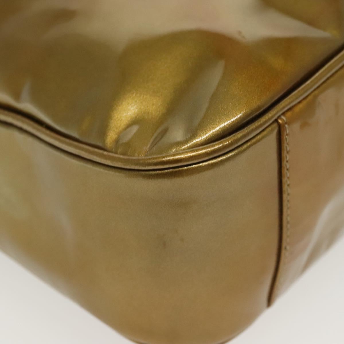 GUCCI Bamboo Hand Bag Patent leather 2way Beige Gold 001 1014 1638 0 Auth BA4761