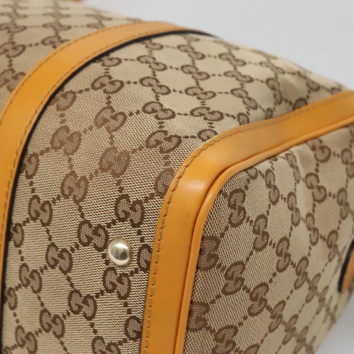 GUCCI GG Canvas Hand Bag 2way Beige Gold 247205 Auth BA4771