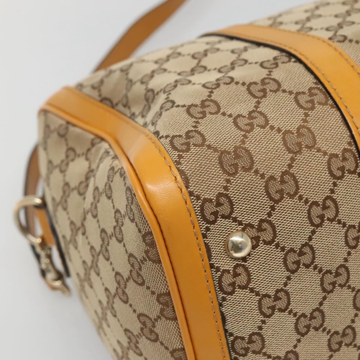 GUCCI GG Canvas Hand Bag 2way Beige Gold 247205 Auth BA4771