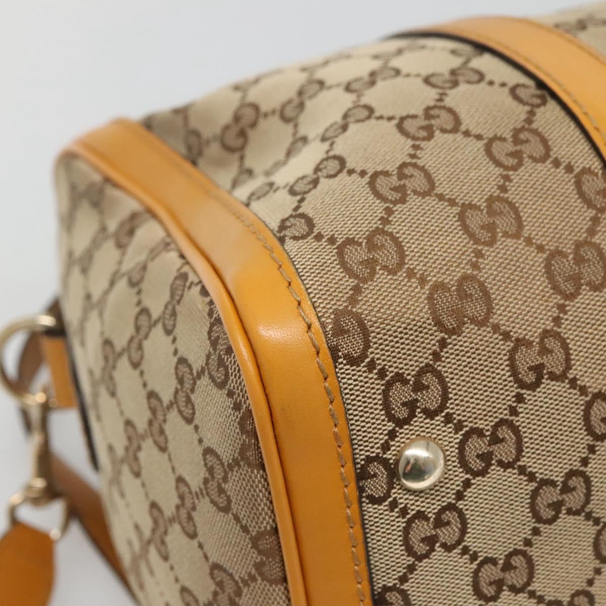 GUCCI GG Canvas Hand Bag 2way Beige Gold 247205 Auth BA4771