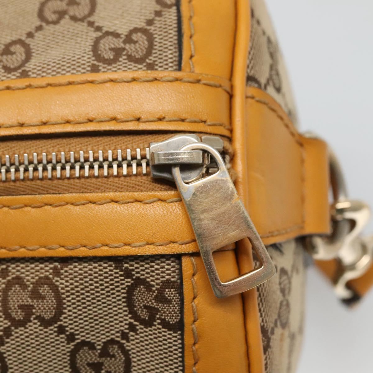 GUCCI GG Canvas Hand Bag 2way Beige Gold 247205 Auth BA4771