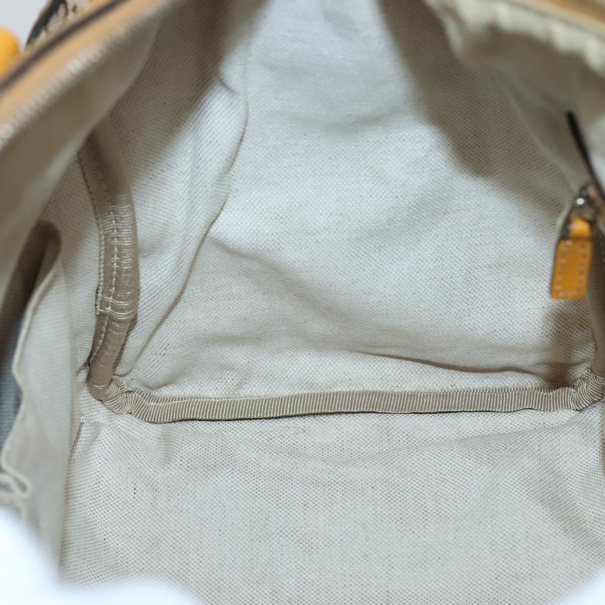 GUCCI GG Canvas Hand Bag 2way Beige Gold 247205 Auth BA4771