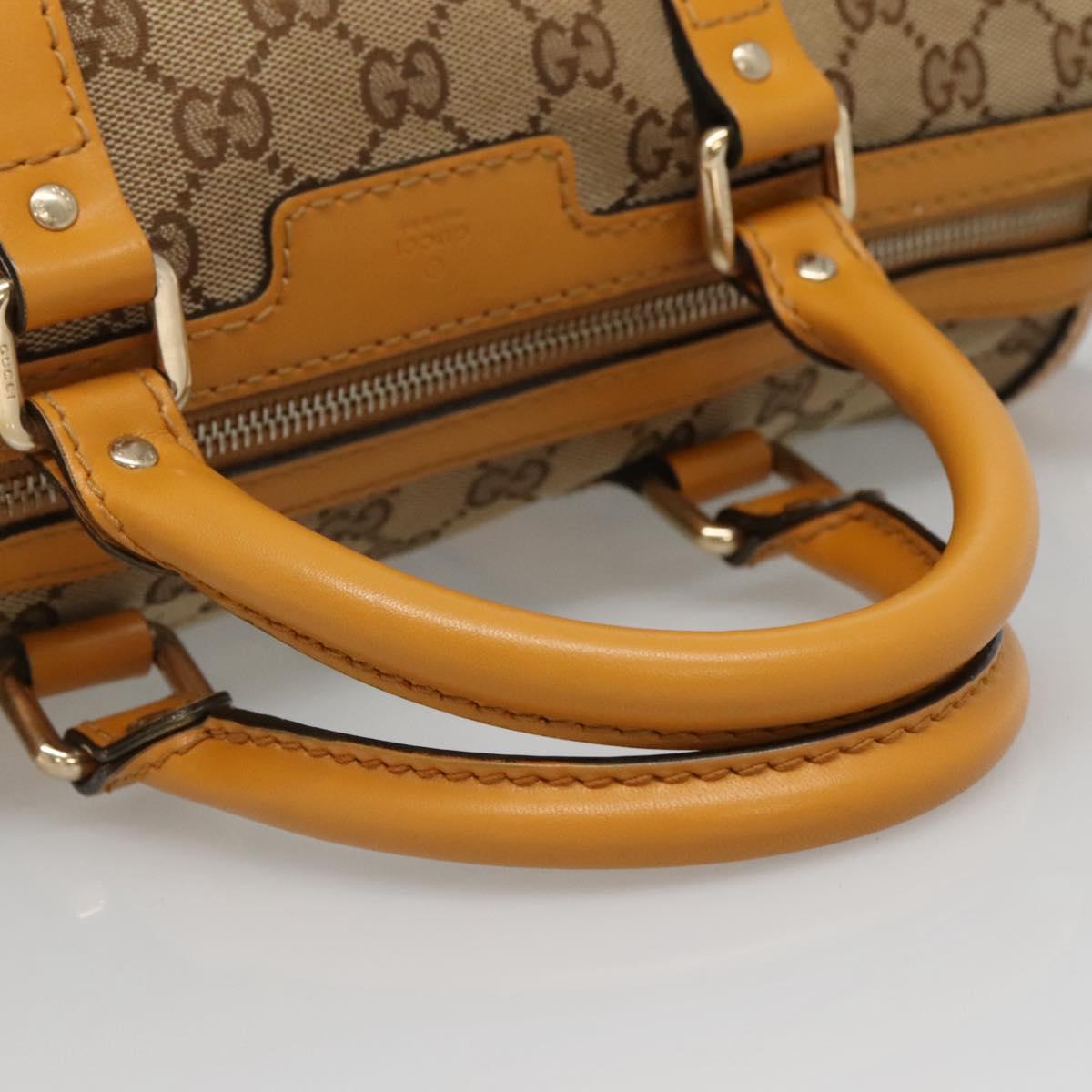 GUCCI GG Canvas Hand Bag 2way Beige Gold 247205 Auth BA4771