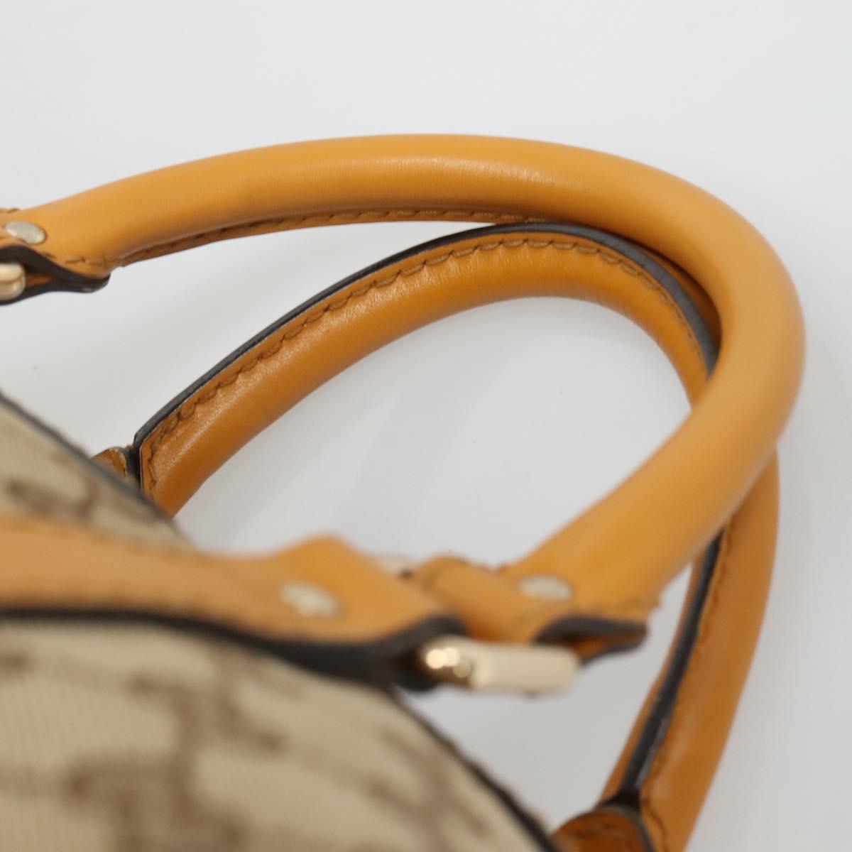 GUCCI GG Canvas Hand Bag 2way Beige Gold 247205 Auth BA4771