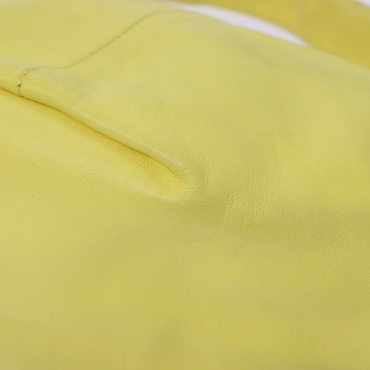 BOTTEGA VENETA Hand Bag Leather Yellow Auth BA4777