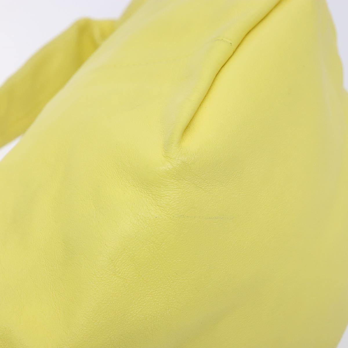 BOTTEGA VENETA Hand Bag Leather Yellow Auth BA4777