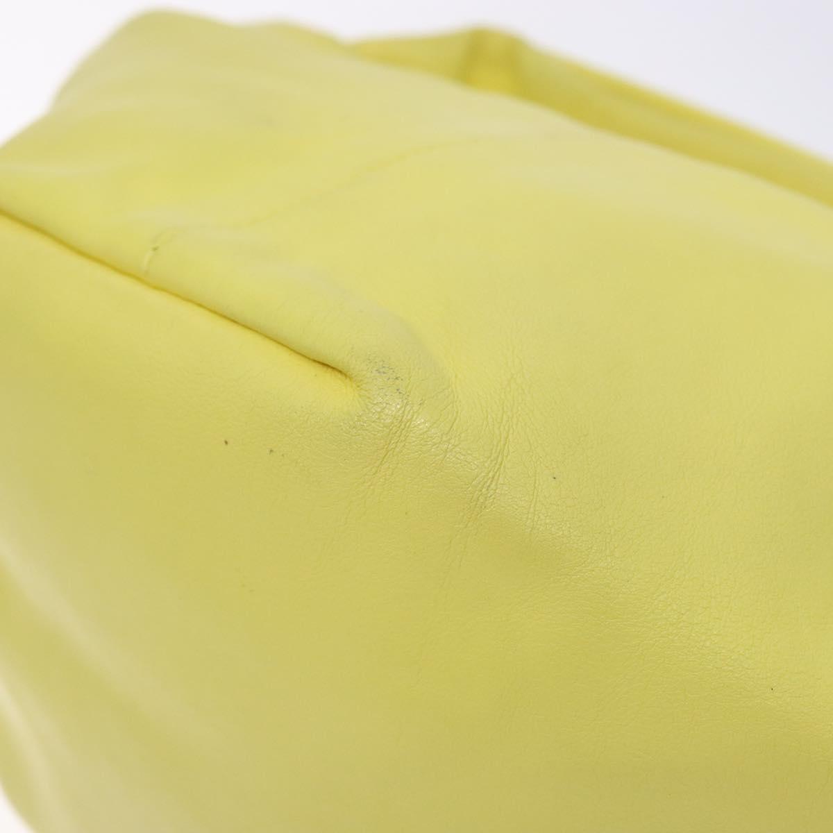 BOTTEGA VENETA Hand Bag Leather Yellow Auth BA4777
