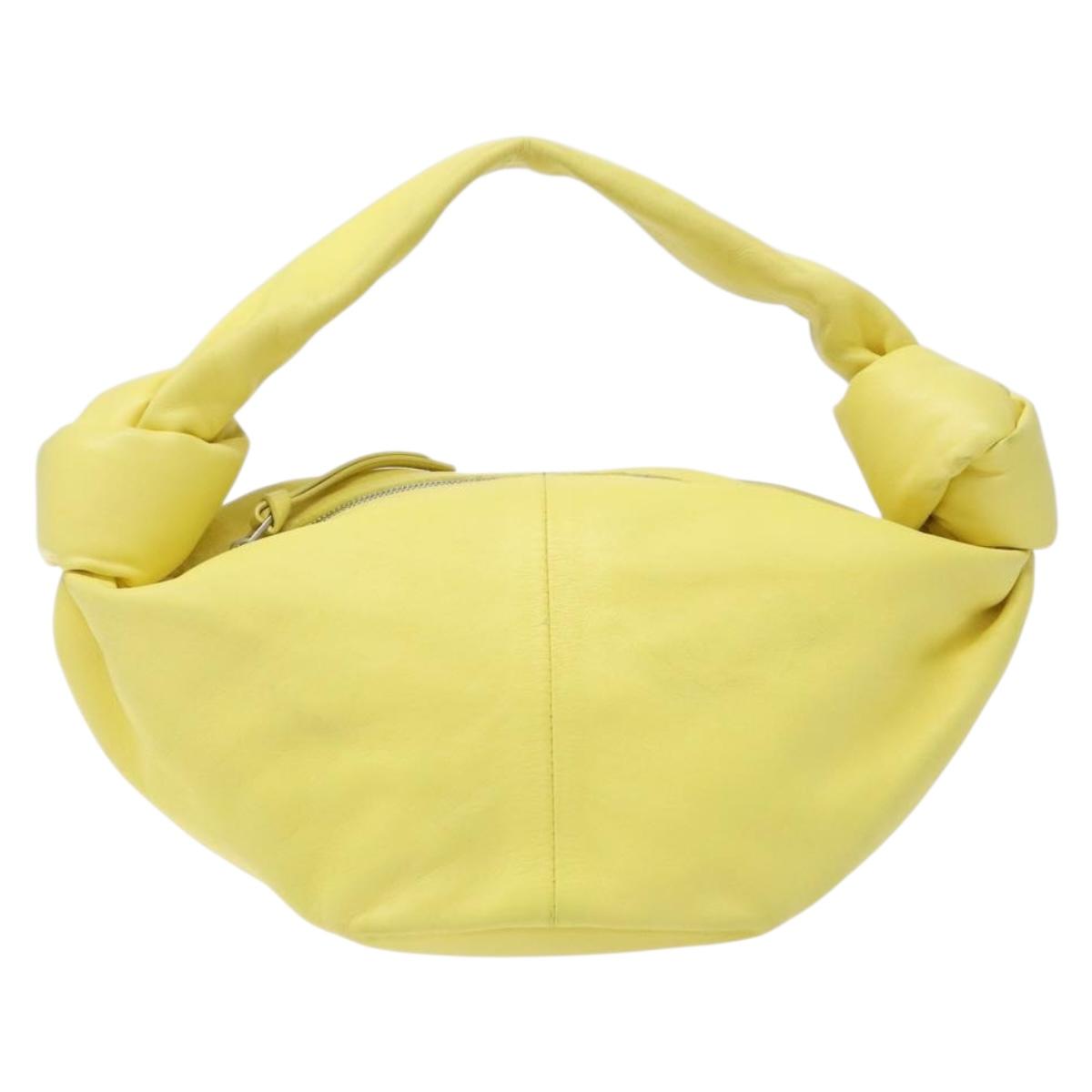 BOTTEGA VENETA Hand Bag Leather Yellow Auth BA4777