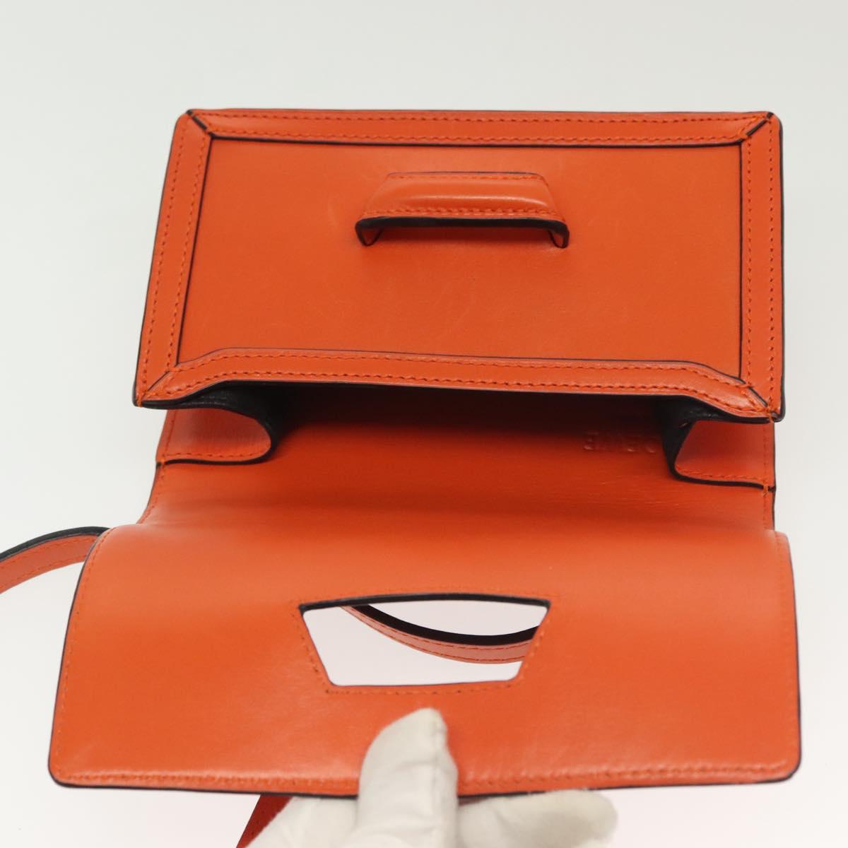 LOEWE Barcelona Shoulder Bag Leather Orange Auth BA4778
