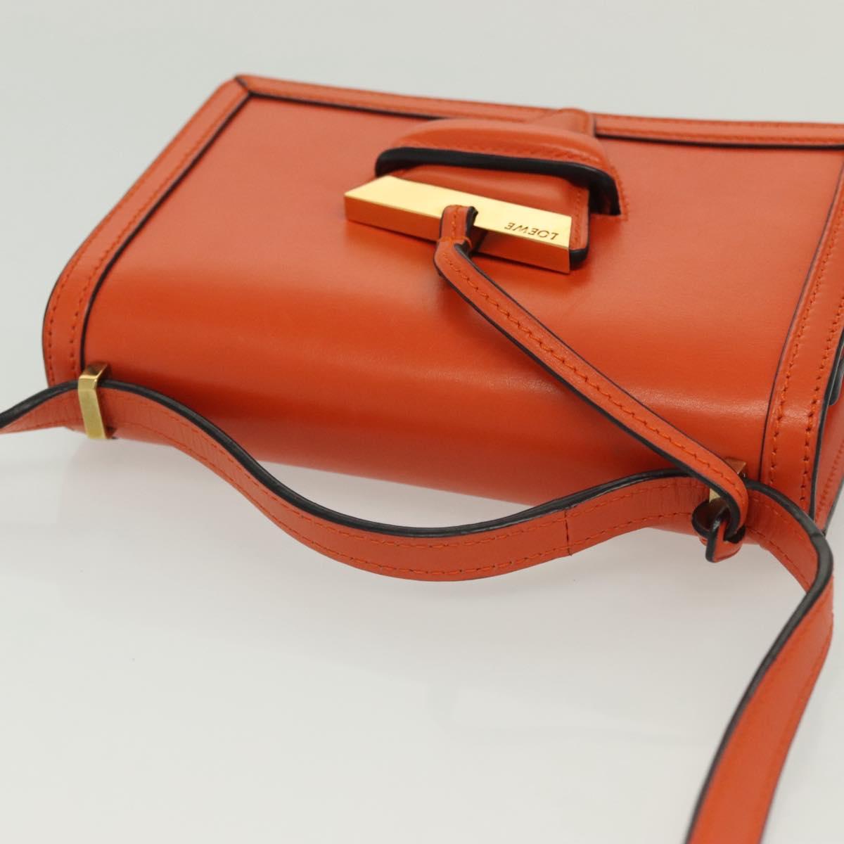 LOEWE Barcelona Shoulder Bag Leather Orange Auth BA4778