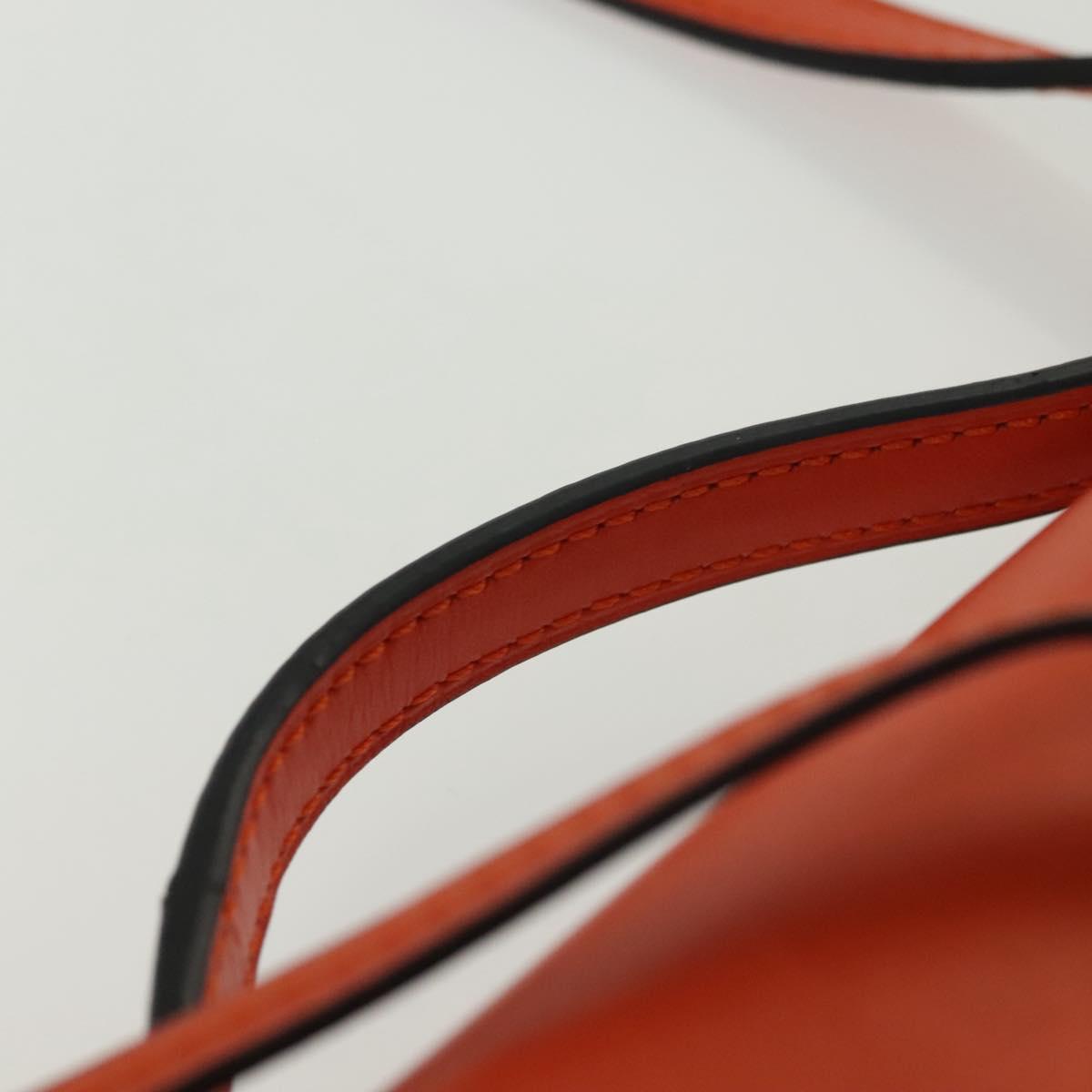 LOEWE Barcelona Shoulder Bag Leather Orange Auth BA4778