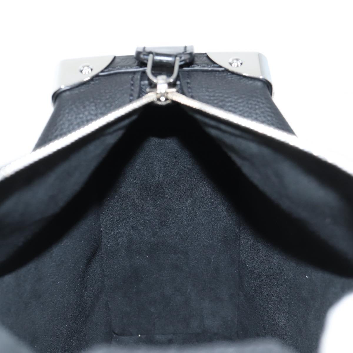 LOUIS VUITTON Side Trunk MM Shoulder Bag Leather Black M25160 LV Auth BA4781M