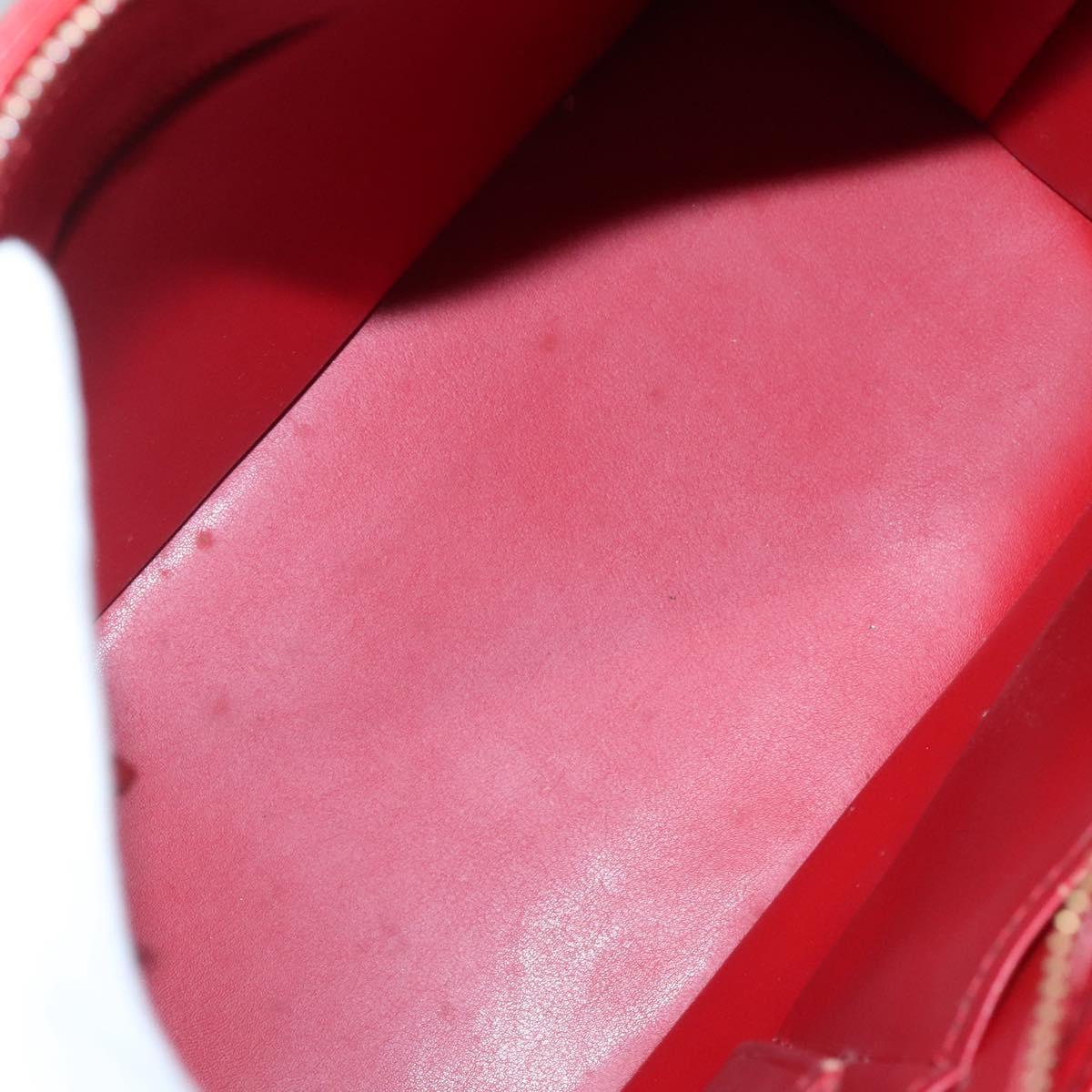 LOUIS VUITTON Monogram Vernis Houston Hand Bag Red M91092 LV Auth BA4799