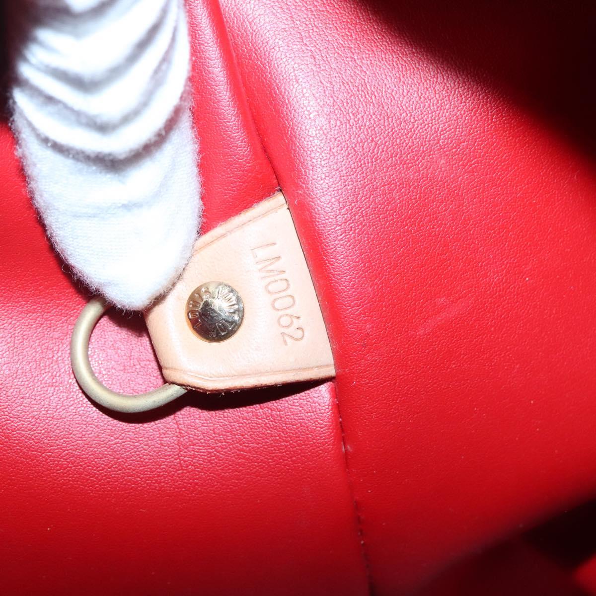 LOUIS VUITTON Monogram Vernis Houston Hand Bag Red M91092 LV Auth BA4799