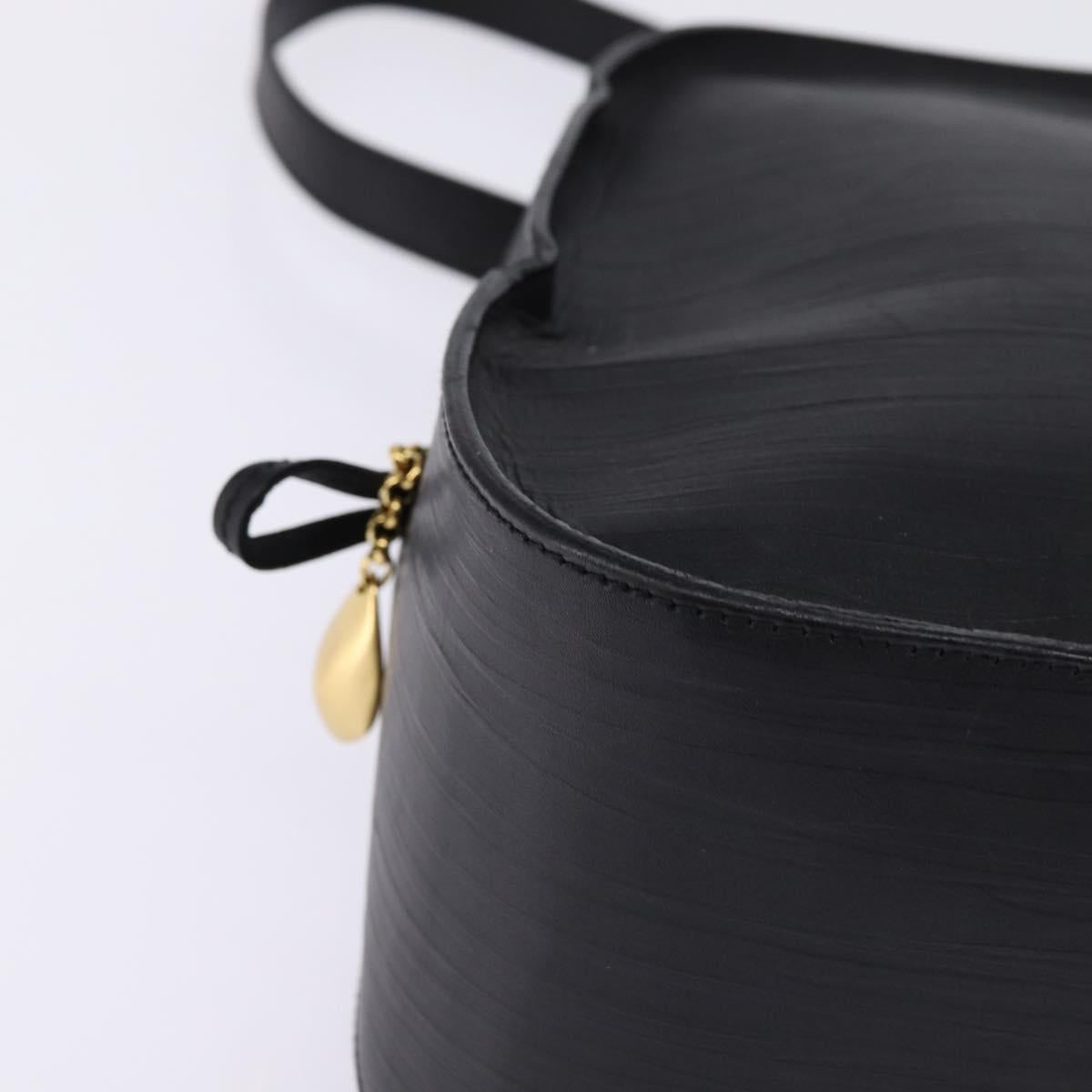 BALLY Backpack Leather Black Gold Auth BA4807