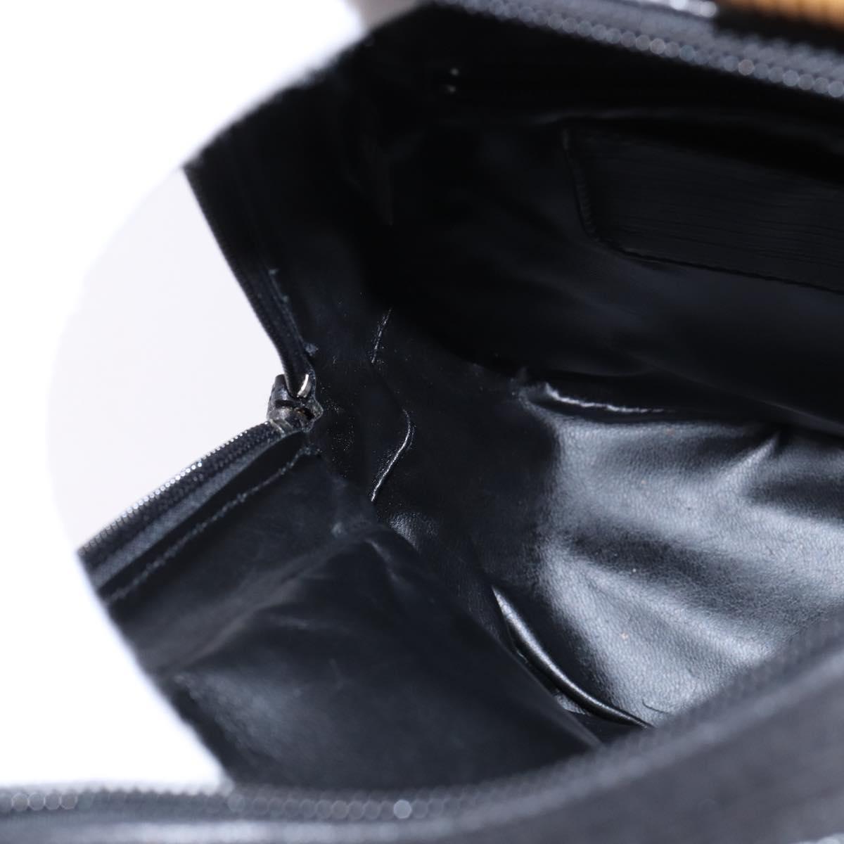 BALLY Backpack Leather Black Gold Auth BA4807