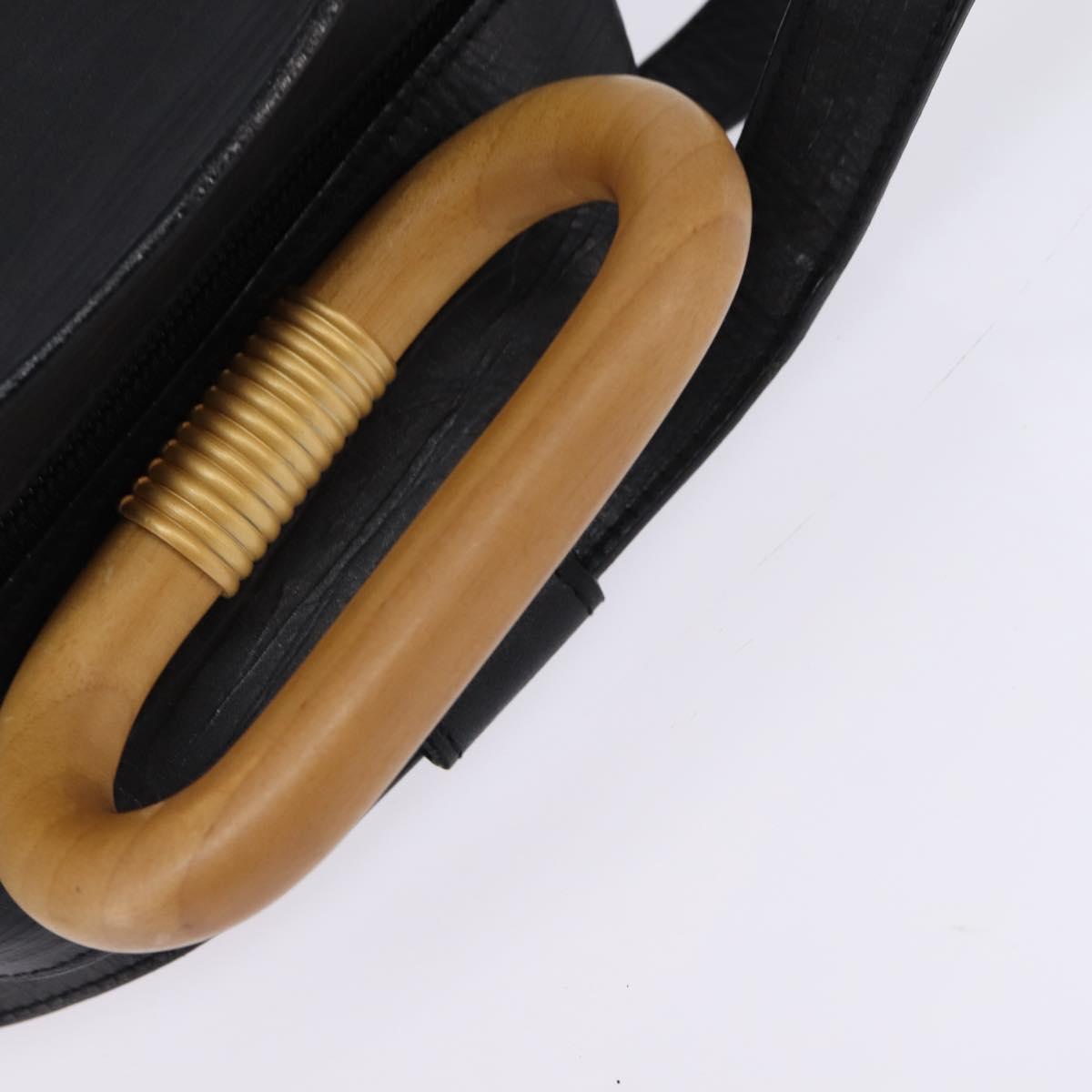 BALLY Backpack Leather Black Gold Auth BA4807