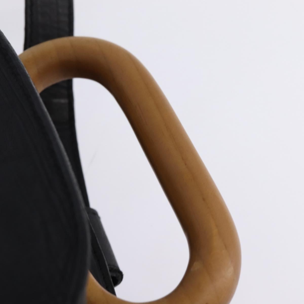 BALLY Backpack Leather Black Gold Auth BA4807