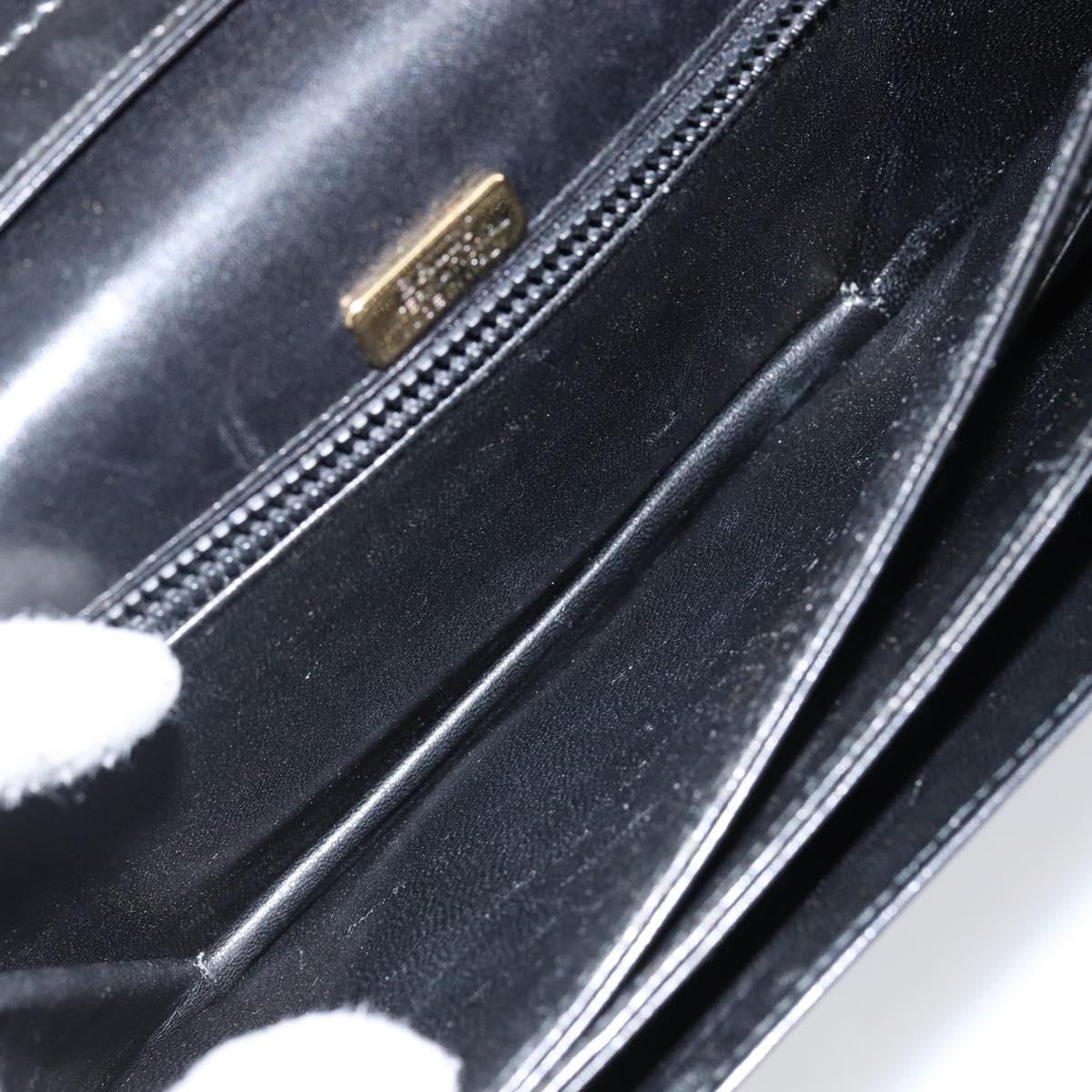 BALLY Shoulder Bag Leather Black Gold Auth BA4809