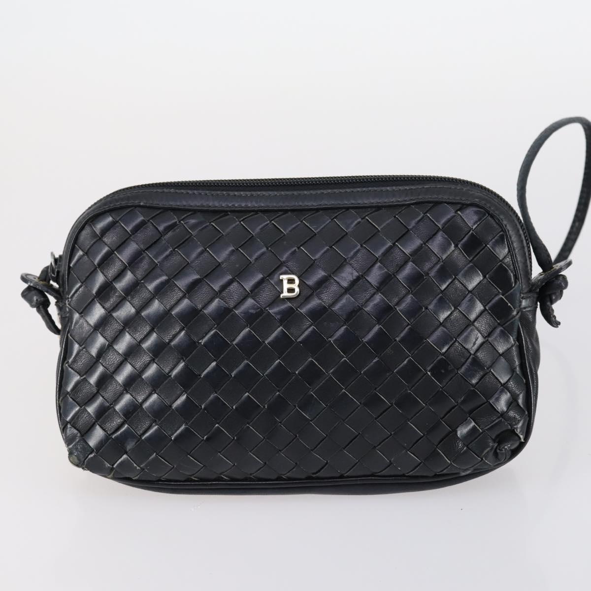 BALLY Shoulder Bag Leather 3Set Brown Black Bordeaux Auth BA4812