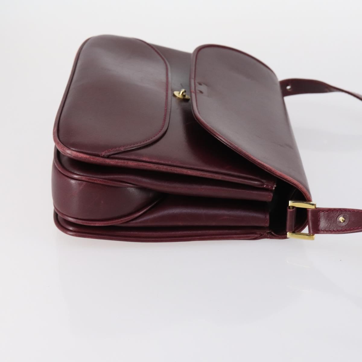 BALLY Shoulder Bag Leather 3Set Brown Black Bordeaux Auth BA4812