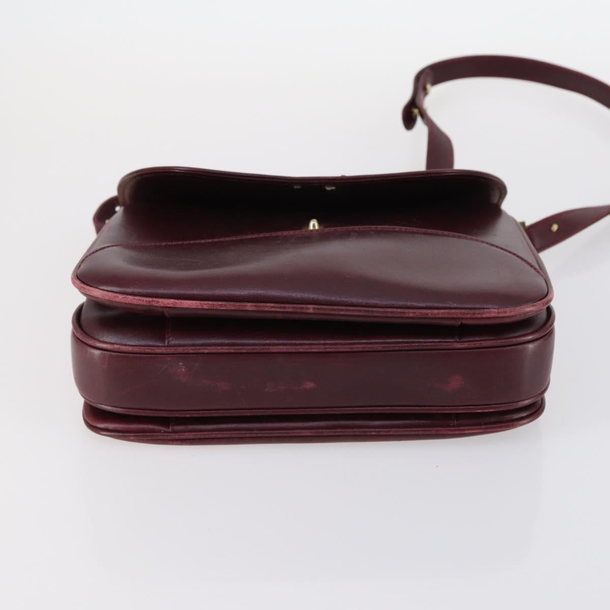 BALLY Shoulder Bag Leather 3Set Brown Black Bordeaux Auth BA4812