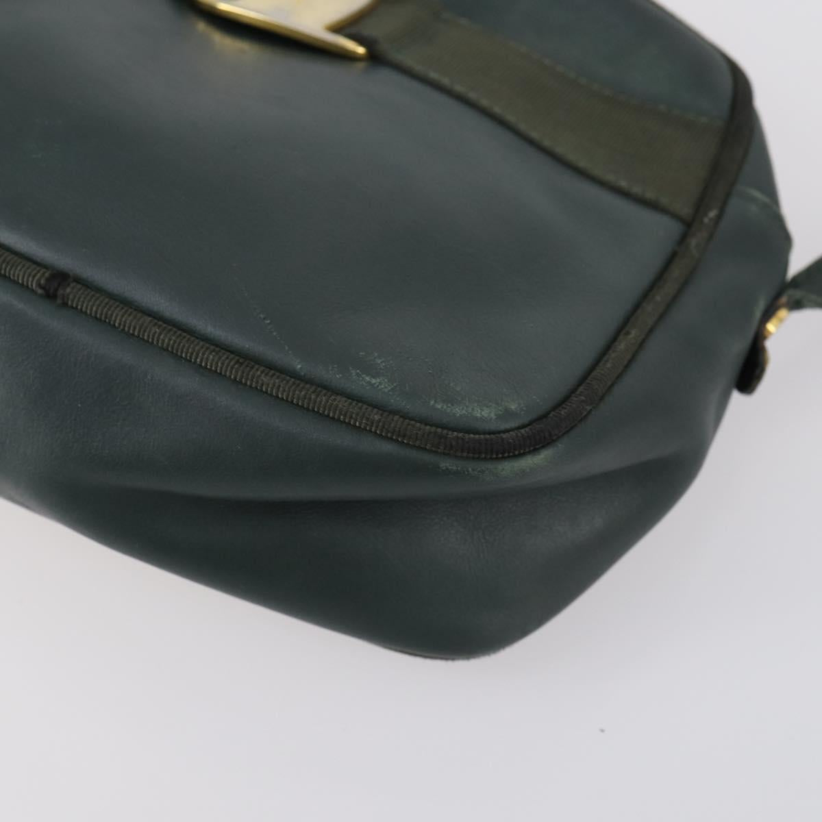 Burberrys Ferragamo Shoulder Bag Leather 2Set Green Brown Auth BA4815