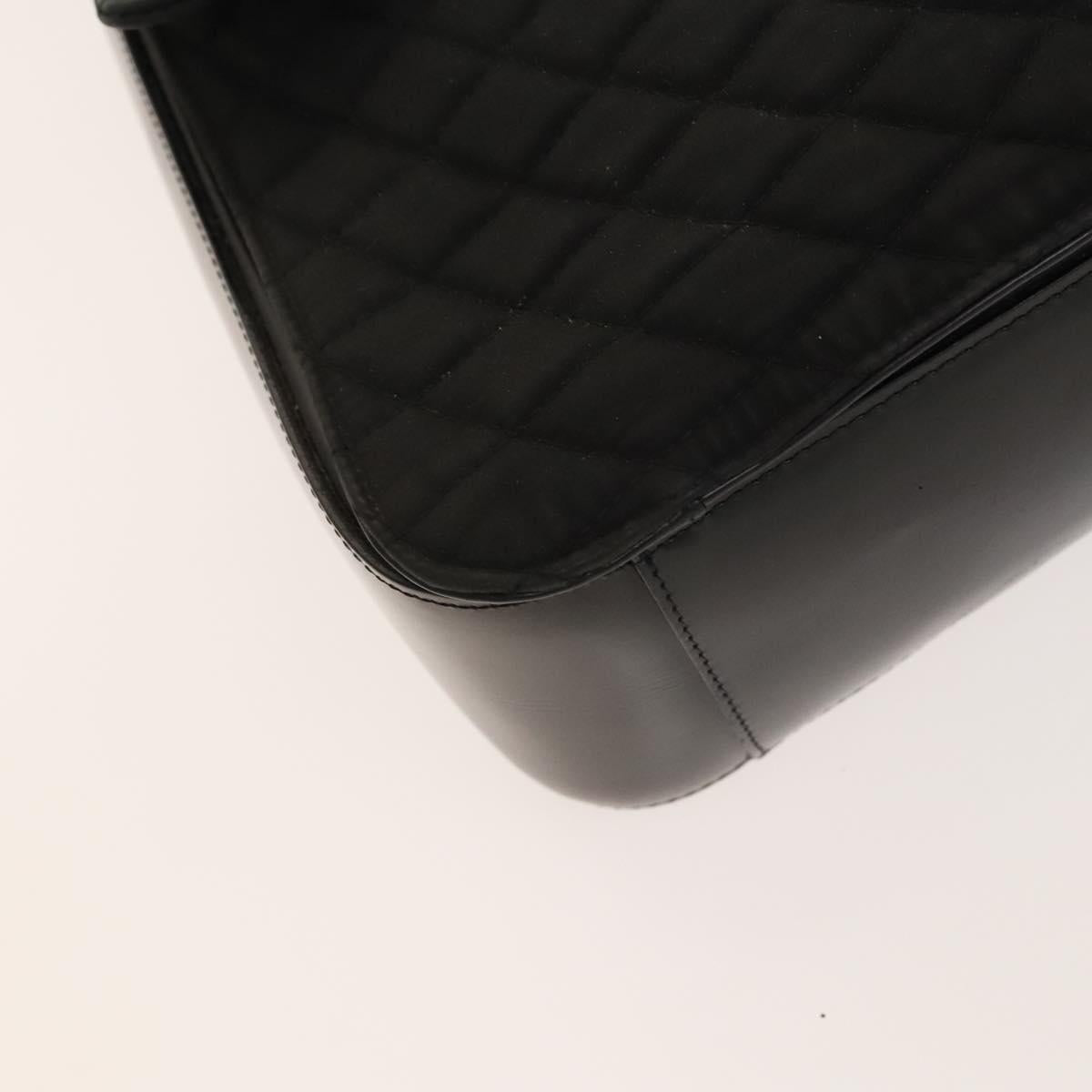 BALLY Quilted Shoulder Bag Leather 2 Set Black Auth BA4826