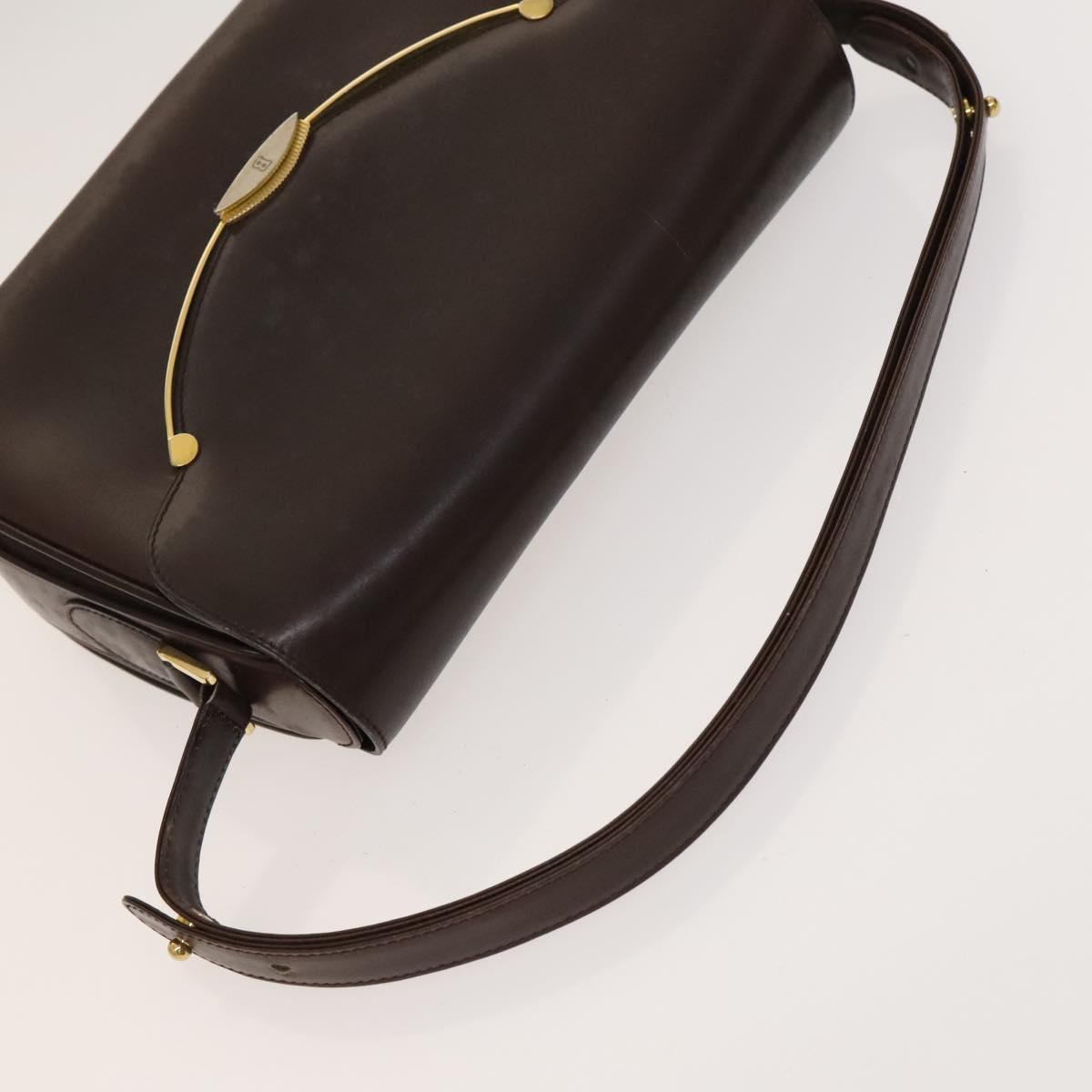 BALLY Shoulder Bag Leather 3Set Bordeaux Black Auth BA4827