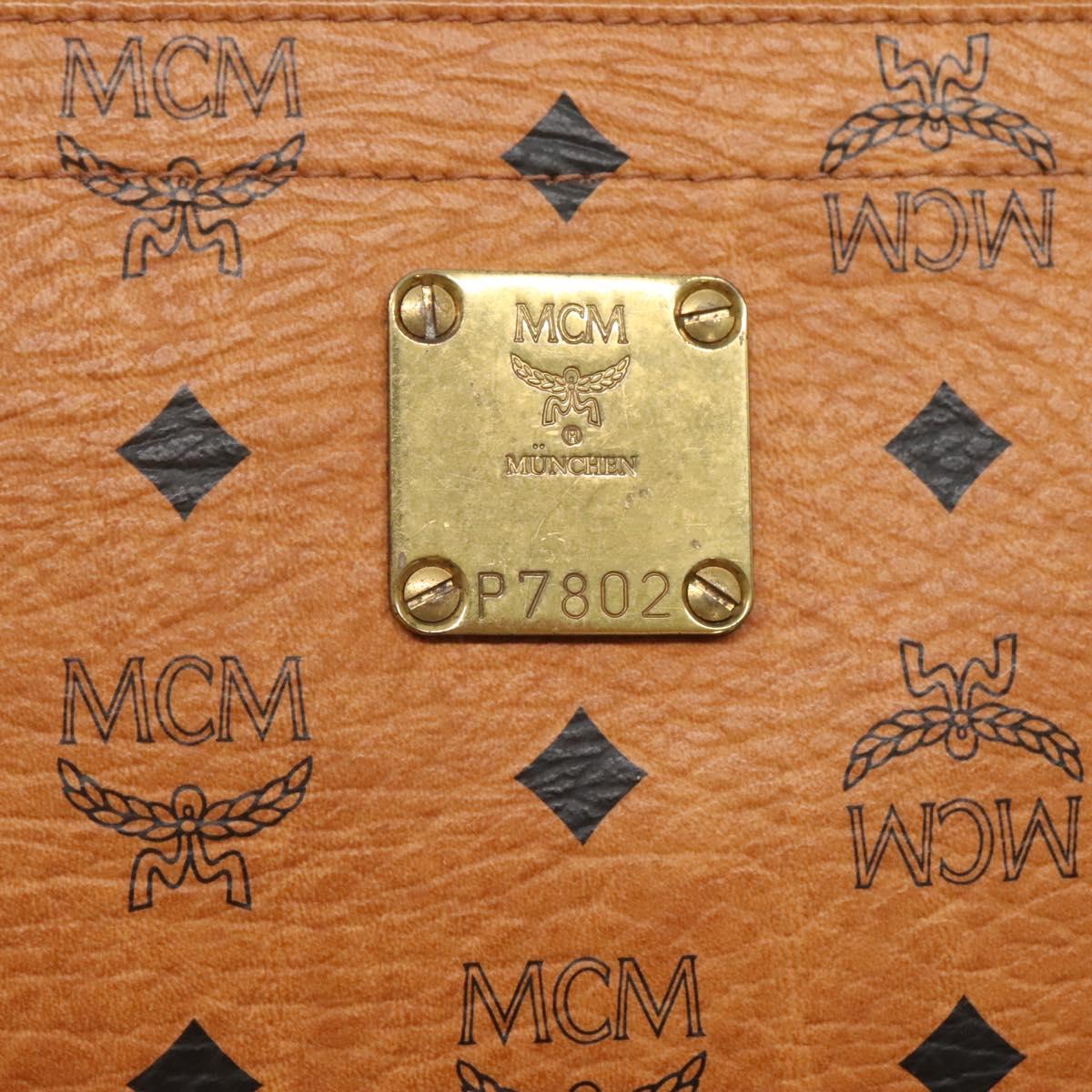 MCM Logogram Vicetos Shoulder Bag PVC Leather Brown Gold Auth BA4838