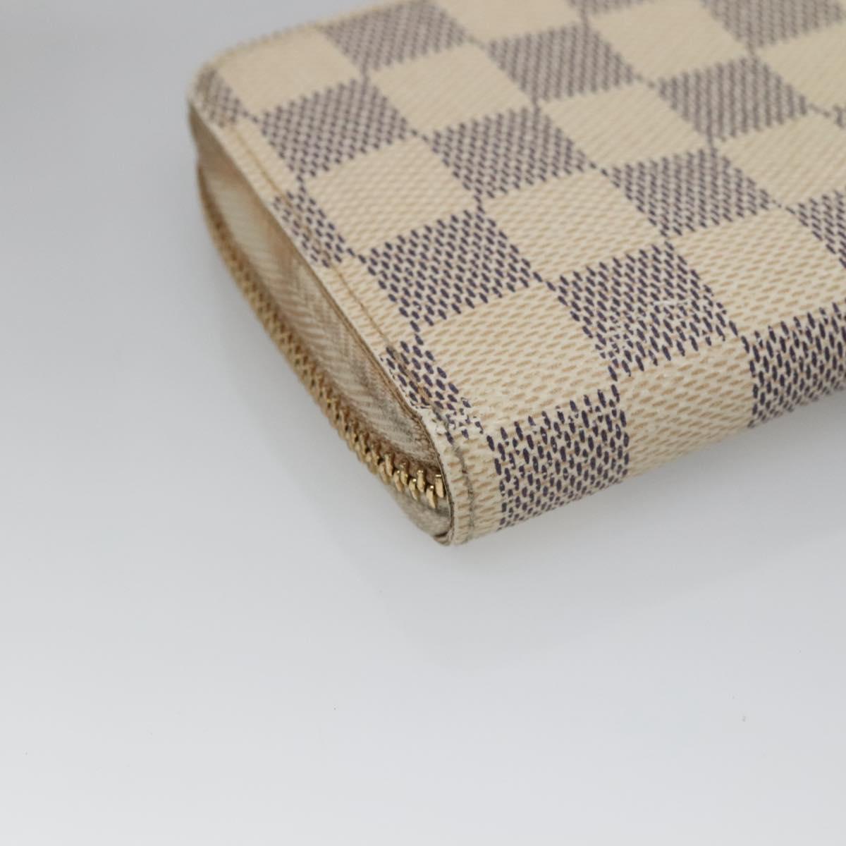 LOUIS VUITTON Damier Azur Portefeuille Clemence Long Wallet N61264 Auth BA4842