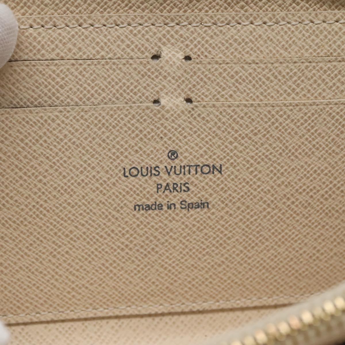 LOUIS VUITTON Damier Azur Portefeuille Clemence Long Wallet N61264 Auth BA4842