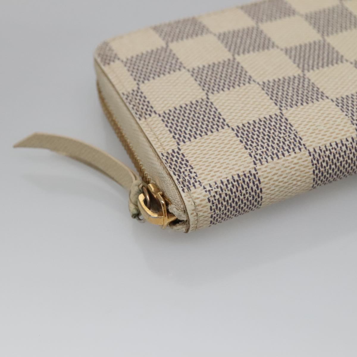 LOUIS VUITTON Damier Azur Portefeuille Clemence Long Wallet N61264 Auth BA4842
