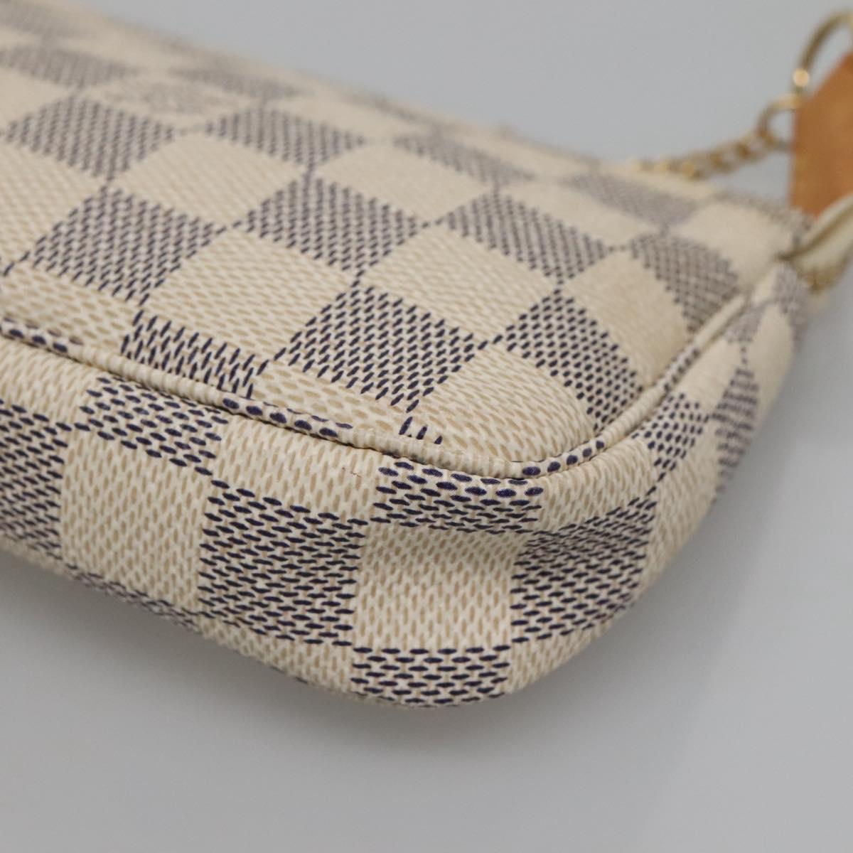 LOUIS VUITTON Damier Azur Mini Pochette Accessoires Pouch N63005 LV Auth BA4860