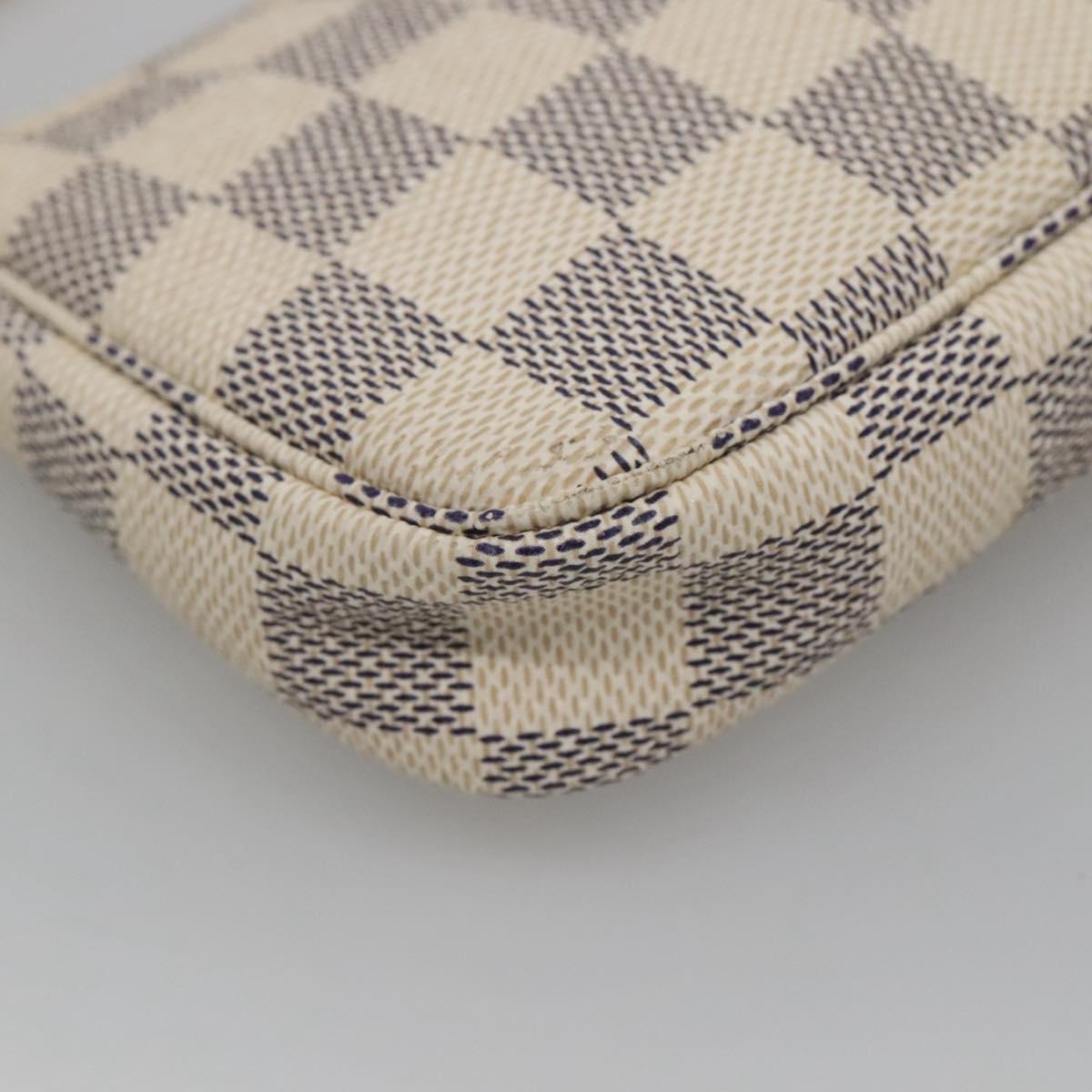 LOUIS VUITTON Damier Azur Mini Pochette Accessoires Pouch N63005 LV Auth BA4860