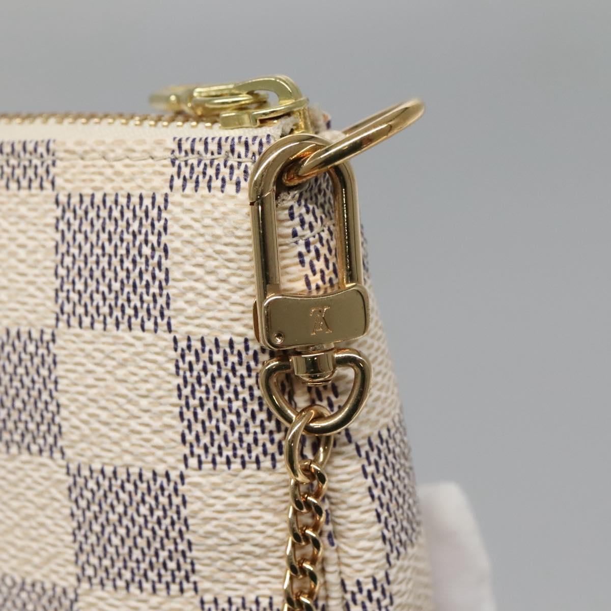 LOUIS VUITTON Damier Azur Mini Pochette Accessoires Pouch N63005 LV Auth BA4860