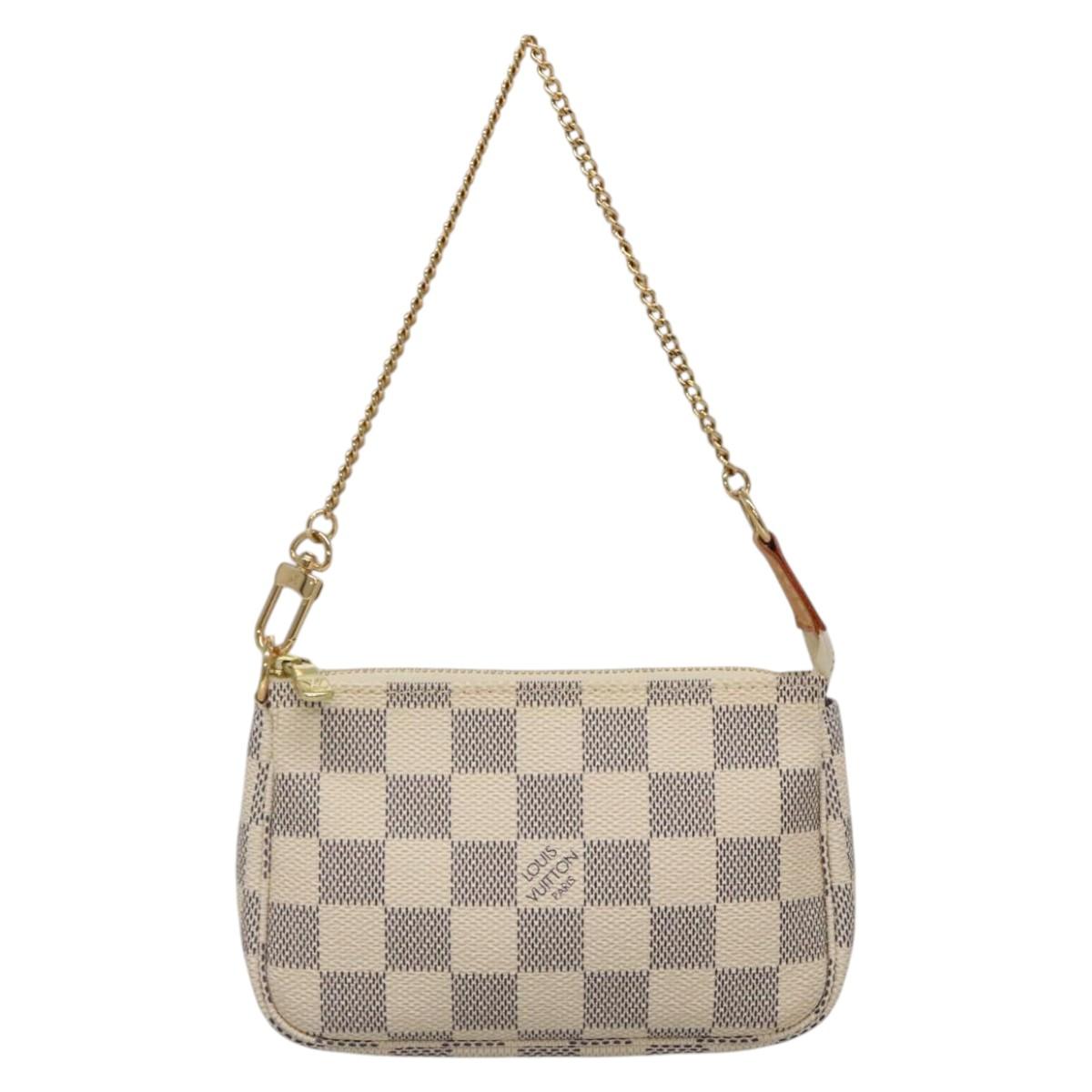 LOUIS VUITTON Damier Azur Mini Pochette Accessoires Pouch N63005 LV Auth BA4860