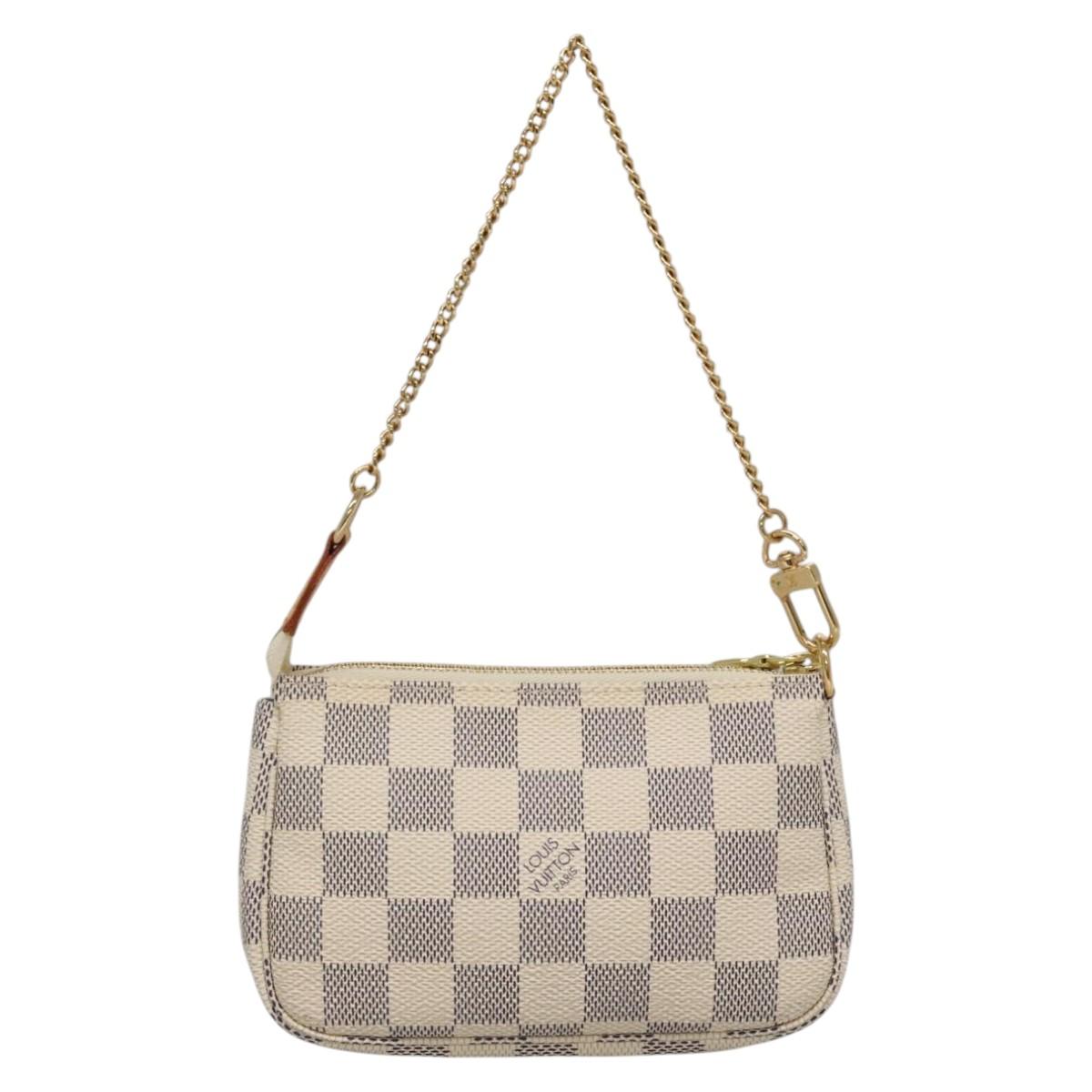 LOUIS VUITTON Damier Azur Mini Pochette Accessoires Pouch N63005 LV Auth BA4860
