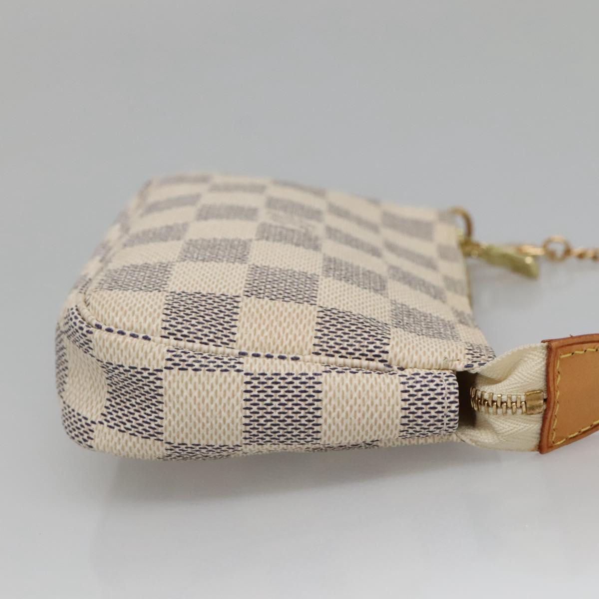 LOUIS VUITTON Damier Azur Mini Pochette Accessoires Pouch N63005 LV Auth BA4860