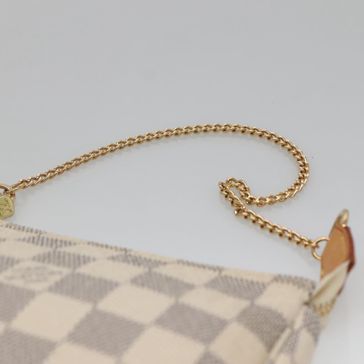 LOUIS VUITTON Damier Azur Mini Pochette Accessoires Pouch N63005 LV Auth BA4860