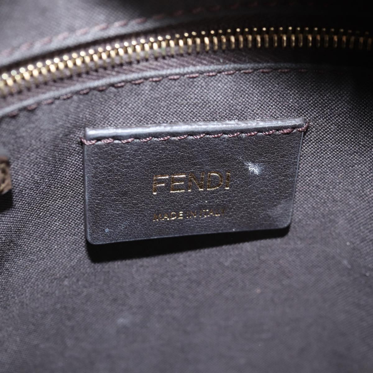 FENDI Zucca Canvas Backpack PVC FILA Collaboration Brown Gold Auth BA4876