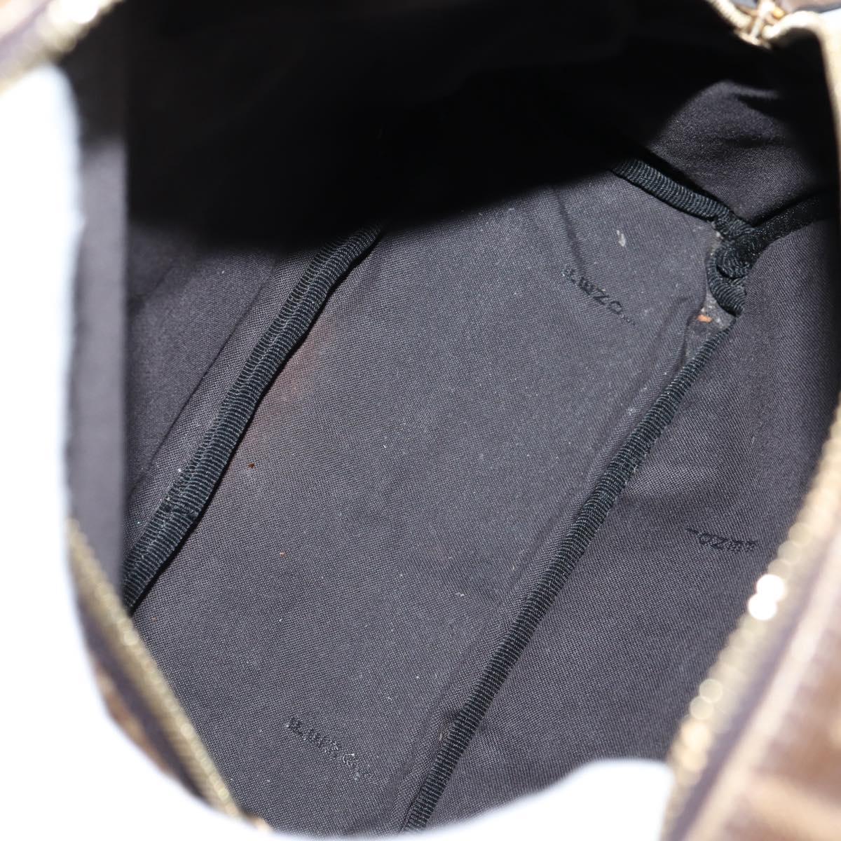 FENDI Zucca Canvas Backpack PVC FILA Collaboration Brown Gold Auth BA4876