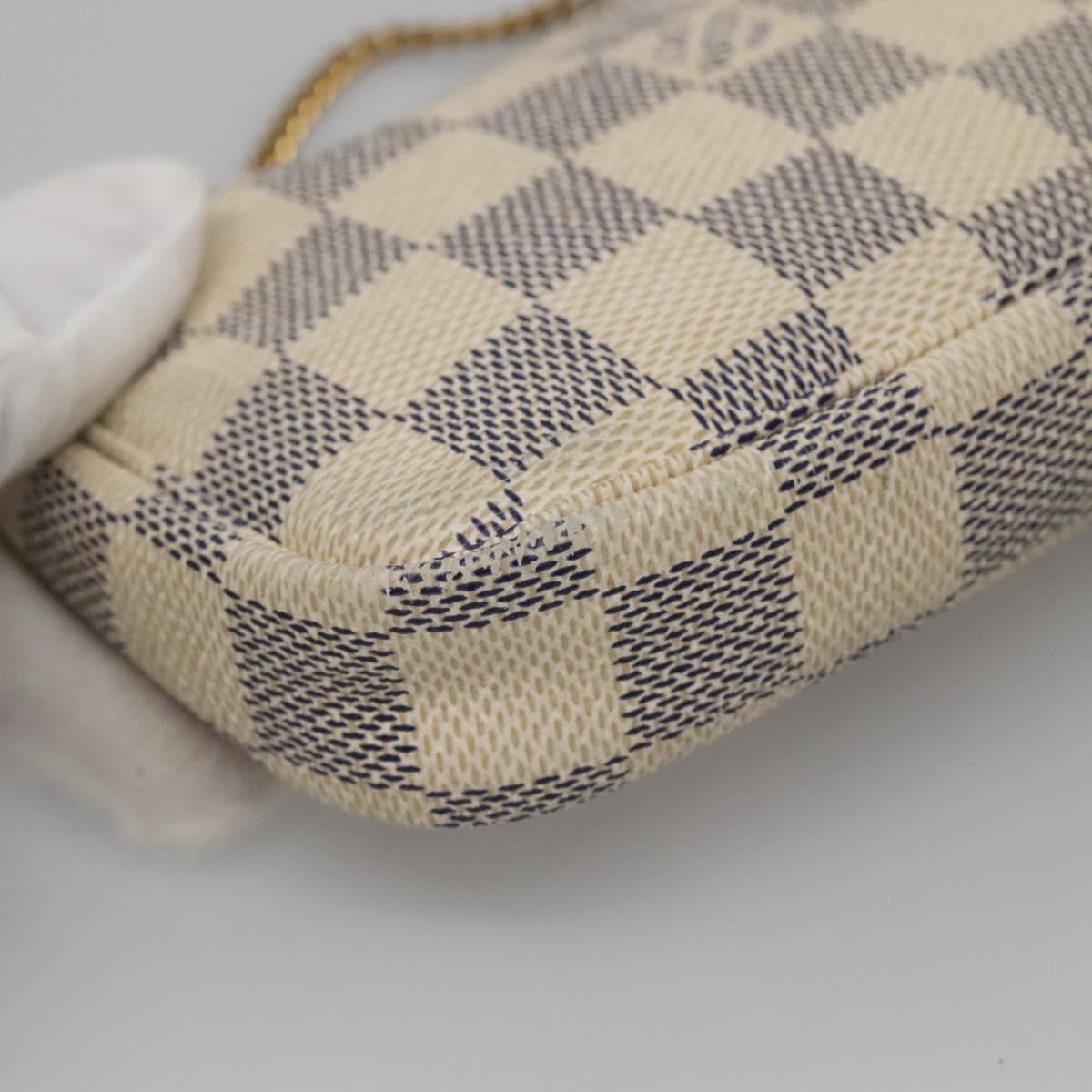 LOUIS VUITTON Damier Azur Mini Pochette Accessoires Pouch N63005 LV Auth BA4881