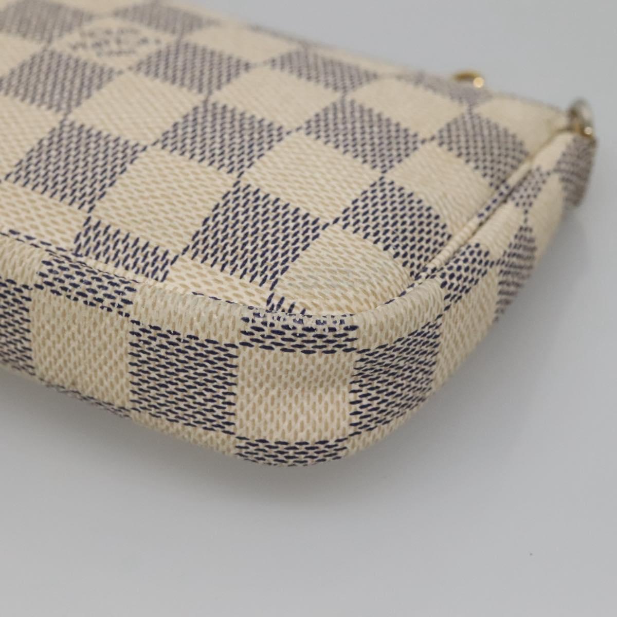 LOUIS VUITTON Damier Azur Mini Pochette Accessoires Pouch N63005 LV Auth BA4881
