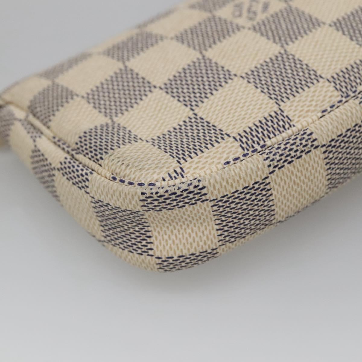 LOUIS VUITTON Damier Azur Mini Pochette Accessoires Pouch N63005 LV Auth BA4881