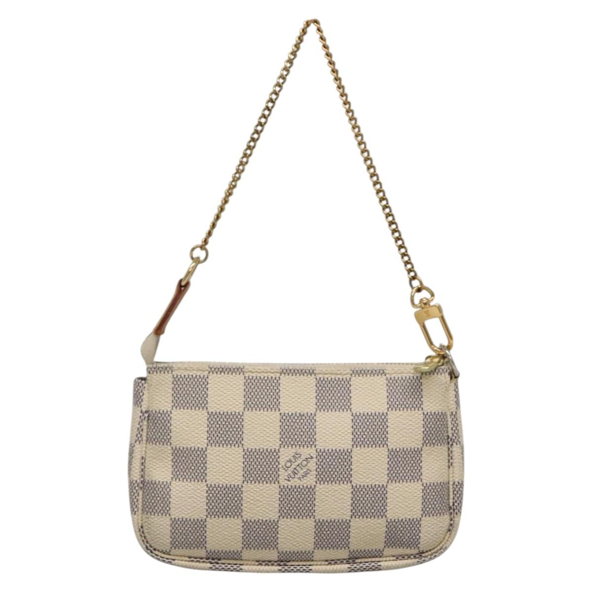 LOUIS VUITTON Damier Azur Mini Pochette Accessoires Pouch N63005 LV Auth BA4881