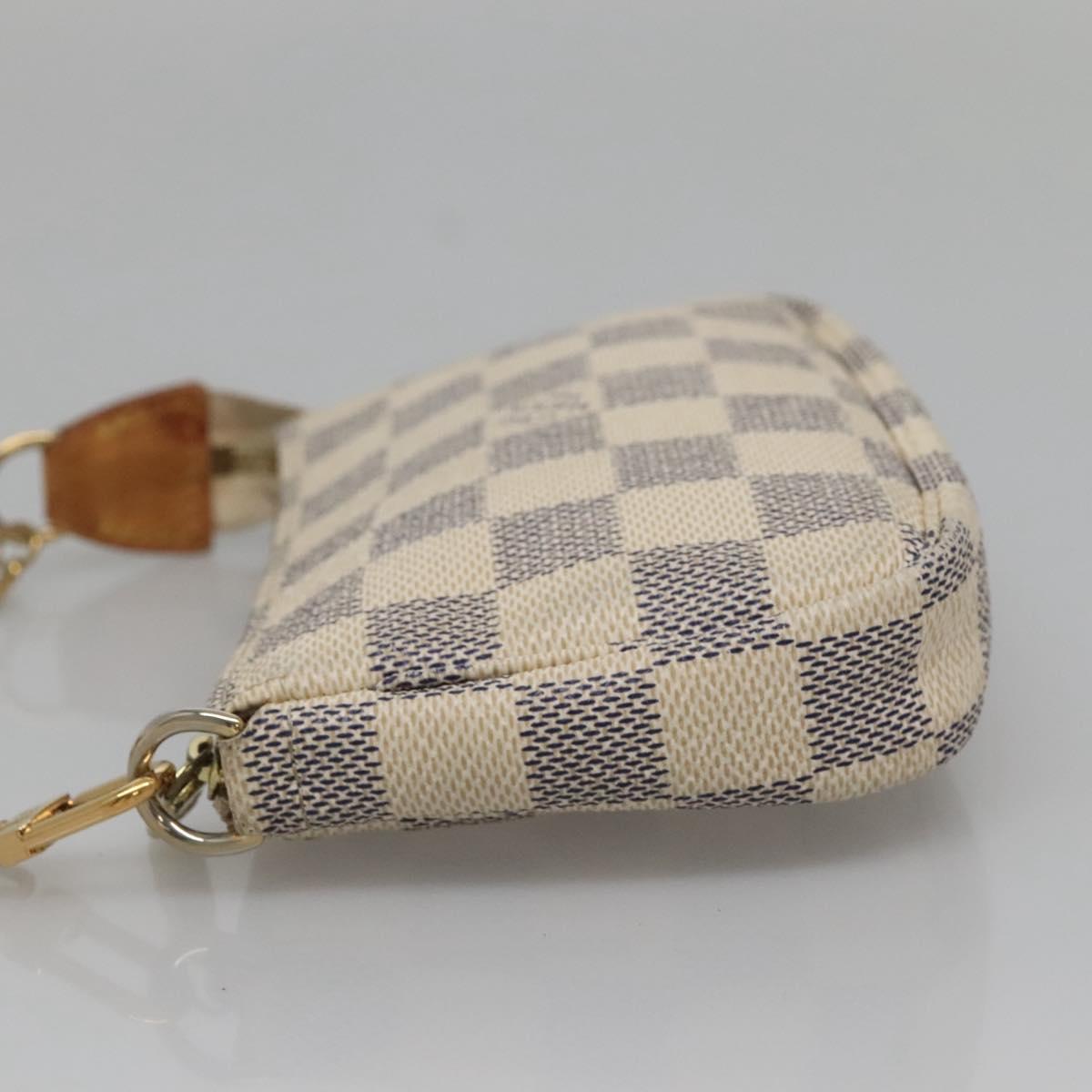 LOUIS VUITTON Damier Azur Mini Pochette Accessoires Pouch N63005 LV Auth BA4881